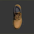 Yellow Work Boots With Gray Collar Orange Sole Durable Laces And Rugged Design