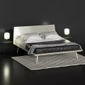 Modern Bedroom Interior With Stylish Bed Nightstands Table Lamps And Rug