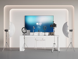 Live room Live room fill light camera TV computer 3d model