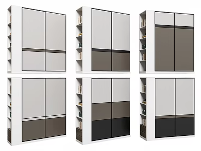 Modern Wardrobe Design With White And Dark Color Doors Multiple Storage Solutions Styles 3d model