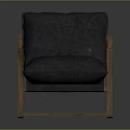 Modern Single Sofa With Gray Fabric Cushion And Wooden Frame Design