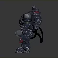 Mechanical Robot Character With Blue Gray Armor Red Accents And Number 06 Design