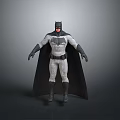 Detailed Batman Costume With Cape And Standing Pose On Gray Background