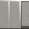Modern Light Colored Hinged Doors With Dark Frame Frosted Glass Design