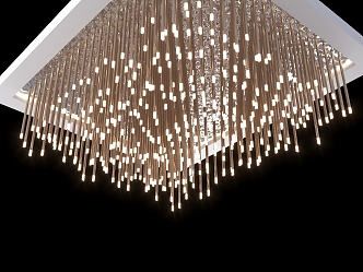 Shaped Ceiling Lamp Post Ceiling Restaurant Ceiling Corrugated Metal Ceiling Crystal Chandelier 3d model