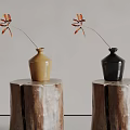 Modern Trascorso Vase Ornaments Simple Vase with Dried Branches 3d model