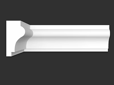 White Curved Architectural Decorative Molding With Smooth Surface For Interior Design 3d model