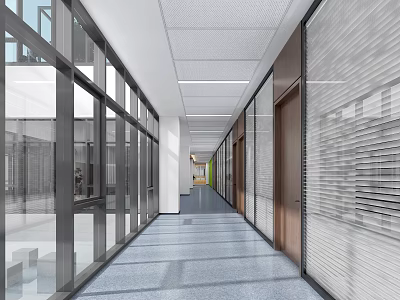 Modern office walkway 3d model