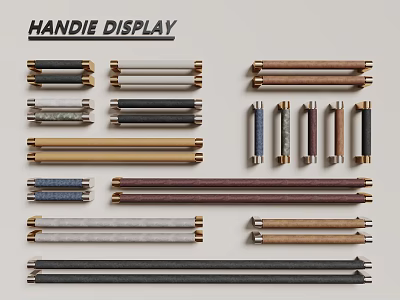 Modern Hardware Door Handle Metal Handle Long Handle Leather Handle 3d model