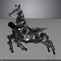 Futuristic Robotic Mechanical Horse With Metal Structure And Gear Components