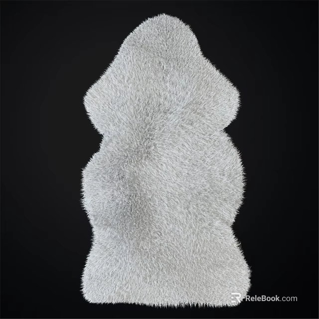 Soft Fluffy Square Rug With Shaggy Texture For Living Room Decor 3d model 