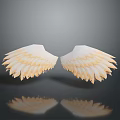 White And Gold Feather Wings Decorative Ornament For Home Living Spaces
