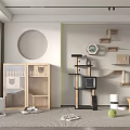 Modern Cat Furniture Interior With Stylish Tree Cabinet And Play Structures