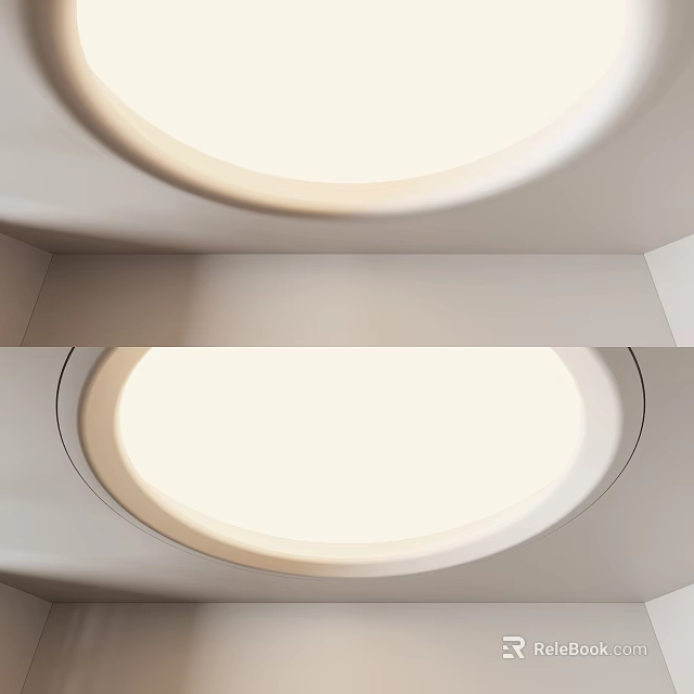 Modern Ceiling Design With Circular Recessed Lighting And Smooth White Finish 3d model 