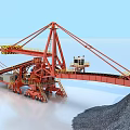 Red Industrial Loading Machinery With Conveyor Belt And Ore Pile Structure