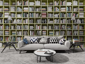 Modern bookcase 3d model