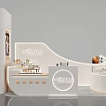 LABROUGE Cosmetics Store With Modern White Counters Curved Design And Product Displays