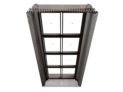 Modern Ceiling Design With Grid Pattern And Recessed Lights In Sleek Metal Frame 3d model