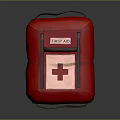 Red First Aid Kit With Cross Symbol Daily Essential Household Emergency Supplies