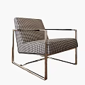 Modern Single Sofa With Houndstooth Pattern And Metal Frame In Contemporary Design 3d model