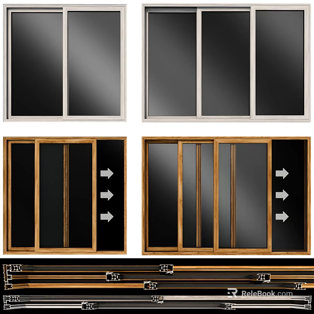 Different Styles of Casement Windows with Modern Frames and Smooth Operation 3d model 