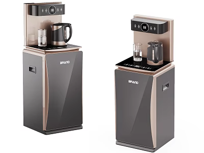 Modern BIVO Water Dispenser with Black Gold Design and Hot Water Function for Home Use 3d model