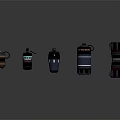 Various Designed Weapons With Colorful Accents Functional Buttons And Modern Details