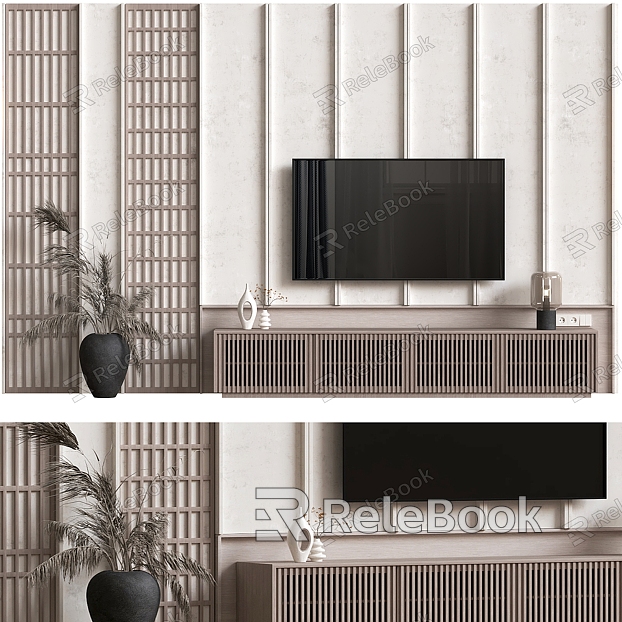 Silent wind TV background wall model