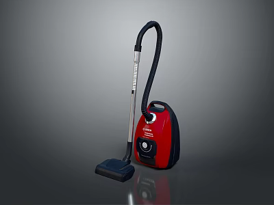 Efficient Modern Red Black Vacuum Cleaner With Long Hose For Home Cleaning Use 3d model
