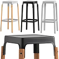 Stylish Bar Stools With Wooden Legs And Metal Frames In Black White And Natural Tones