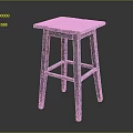 Vintage Turquoise Wooden Stool Featuring Distressed Square Top And Rustic Legs