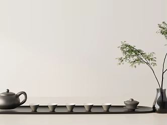 Modern Tea Set 3d model