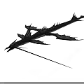 Black Dragon Sculpture With Long Body Spikes Wings And Fierce Design On White Background