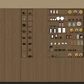 Modern Wooden Kitchen Storage Cabinet With Multiple Shelves And Organized Jars Containers