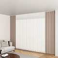 Nordic Living Room Curtains Venetian Blinds 3d model