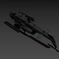 Military Attack Helicopter with Rotor Weapon Mounts Gray Number 16 Cockpit for Combat Operations