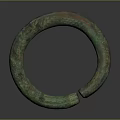 Vintage Bronze Bracelet Ornament With Green Patina Open Circular Fashion Accessory