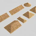 Various Thatch Roof Building Components With Different Geometric Shapes And Sizes