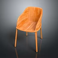 Sleek Modern Wooden Leisure Chair With Curved Backrest And Slim Legs Design