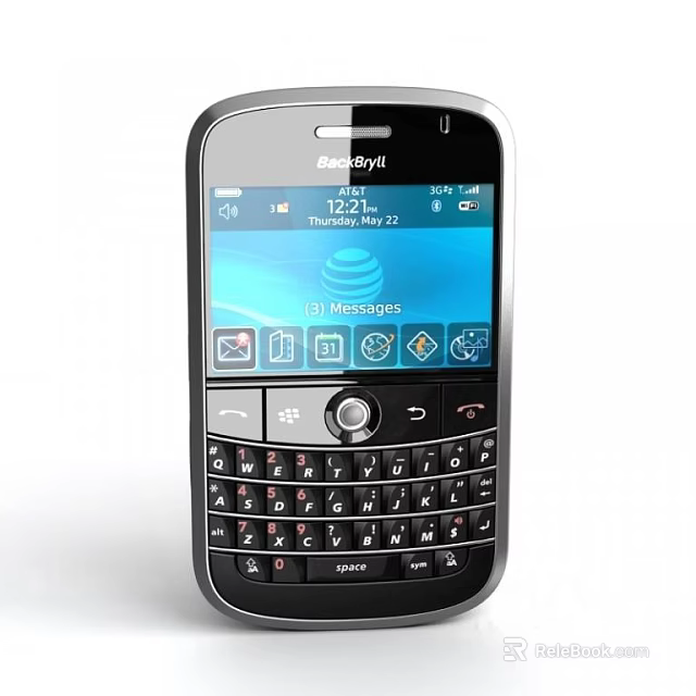 BlackBerry Classic Mobile Phone With QWERTY Keyboard And Message Screen 3d model 