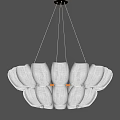 Modern White Pendant Light With Petal Shaped Layers And Soft Glow
