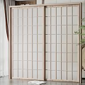 Modern Wooden Sliding Doors With Grid Design And Clear Glass Panels For Home Interior Decoration