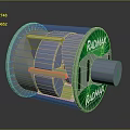 RadMax Mechanical Device With Transparent Casing And Internal Rotating Yellow Blue Components