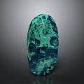 Oval Teal Blue Polished Stone With Natural Patterns And Smooth Surface 3d model
