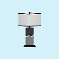 Minimalist Modern Table Lamp With Square White Shade And Black Gray Base