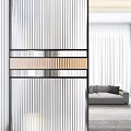 Modern Interior Room Dividers With Glass Panels Vertical Lines And Metal Frames