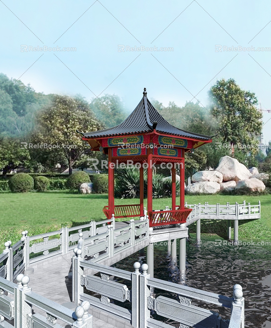 Chinese Pavilion Lake Pavilion 3d model