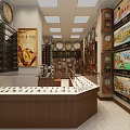 Traditional Watch Store Interior With Various Clocks And Display Counters 3d model