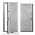 Sleek Swing Door with Modern Textured Surface and White Finish for Home Interior Use