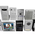 Assorted Modern Doorbell Systems With Camera Screen And Digital Intercom Features 3d model